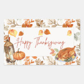 Happy Thanksgiving Cute Turkey Rechthoekige Sticker (Voorkant)