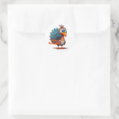 Happy Thanksgiving Cute Turkey Ronde Sticker (Tas)