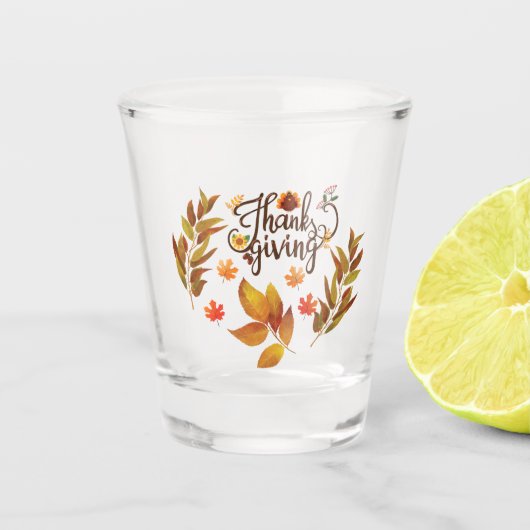 Happy Thanksgiving Cute Turkey Shot Glas (Voorkant)