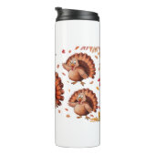 Happy Thanksgiving Cute Turkey Thermosbeker (Geroteerd rechts)