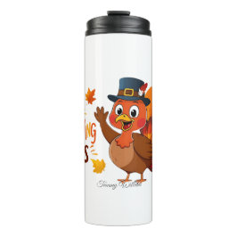 Happy Thanksgiving Cute Turkey Thermosbeker