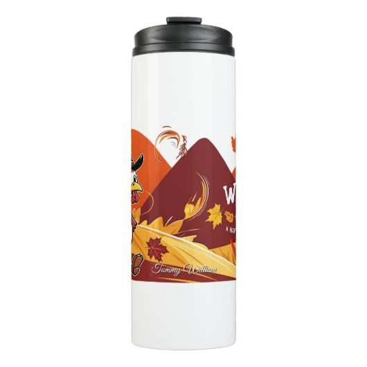 Happy Thanksgiving Cute Turkey Thermosbeker (Voorkant)