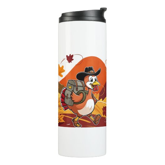 Happy Thanksgiving Cute Turkey Thermosbeker (Gedraaid links)