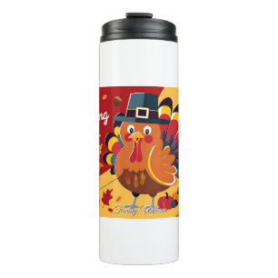 Happy Thanksgiving Cute Turkey Thermosbeker