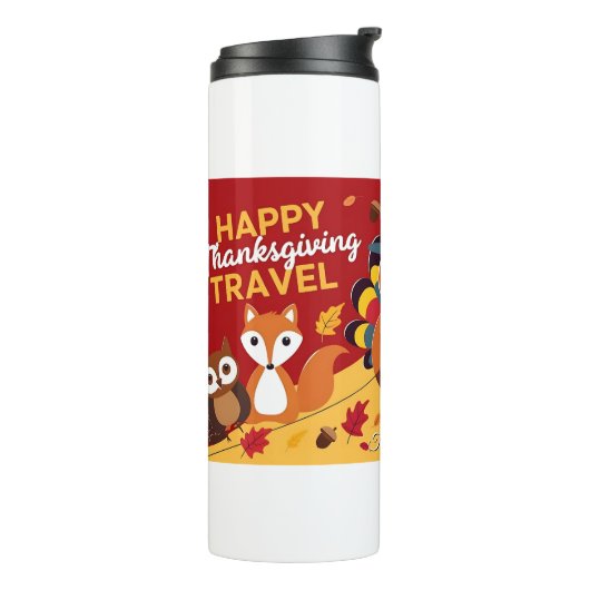 Happy Thanksgiving Cute Turkey Thermosbeker (Gedraaid links)