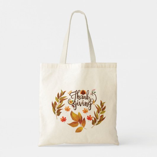 Happy Thanksgiving Cute Turkey Tote Bag (Achterkant)