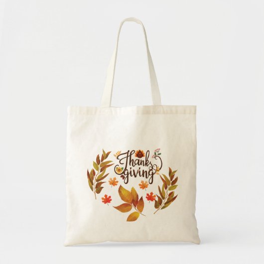 Happy Thanksgiving Cute Turkey Tote Bag (Voorkant)