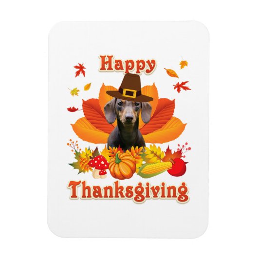 Happy Thanksgiving Dachshund Dog Eigenaar Pet Love Magneet (Verticaal)