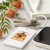 Happy Thanksgiving Dachshund Dog Eigenaar Pet Love Sleutelhanger (Voorkant Rechts)