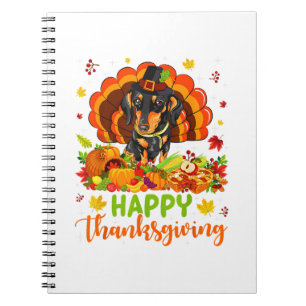Happy Thanksgiving Dachshund Dog Turkey Hondenlief Notitieboek