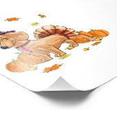 Happy Thanksgiving Dachshund Turkey Costume T Fun Foto Afdruk (Hoek)