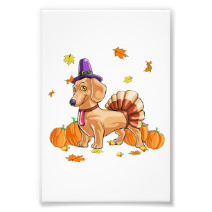 Happy Thanksgiving Dachshund Turkey Costume T Fun Foto Afdruk