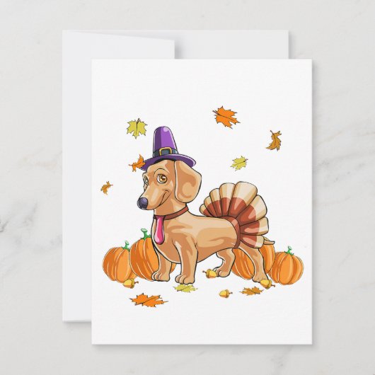 Happy Thanksgiving Dachshund Turkey Costume T Fun Kaart (Voorkant)
