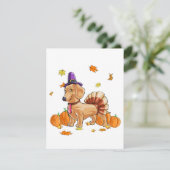 Happy Thanksgiving Dachshund Turkey Costume T Fun Kaart (Staand voorkant)