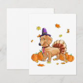 Happy Thanksgiving Dachshund Turkey Costume T Fun Kaart (Voorkant / Achterkant)