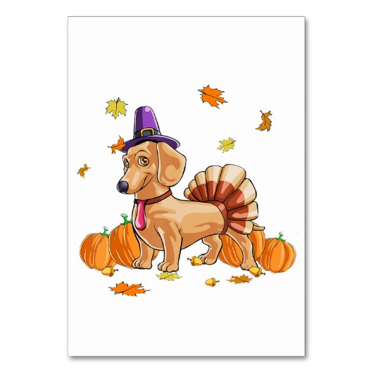 Happy Thanksgiving Dachshund Turkey Costume T Fun Kaart (Voorkant)