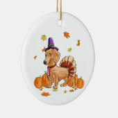 Happy Thanksgiving Dachshund Turkey Costume T Fun Keramisch Ornament (Rechts)