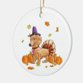 Happy Thanksgiving Dachshund Turkey Costume T Fun Keramisch Ornament (Links)