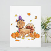 Happy Thanksgiving Dachshund Turkey Costume T Fun Menu (Staand voorkant)