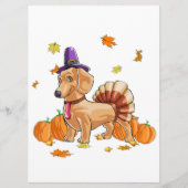 Happy Thanksgiving Dachshund Turkey Costume T Fun Menu (Voorkant)