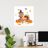 Happy Thanksgiving Dachshund Turkey Costume T Fun Poster (Thuiskantoor)