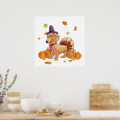 Happy Thanksgiving Dachshund Turkey Costume T Fun Poster (Keuken)