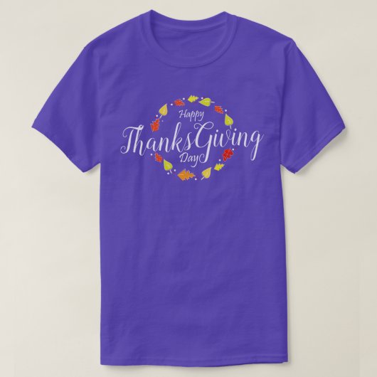 Happy Thanksgiving dag in wit design T-shirt (Design voorkant)