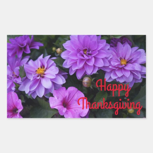 Happy Thanksgiving Dahlia Lila en Petunia Stickers (Voorkant)