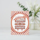 Happy Thanksgiving Dankbaar & Gezegend Retro Teken Briefkaart (Staand voorkant)