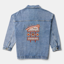 Happy Thanksgiving Dankbaar & Gezegend Retro Teken Denim Jacket