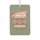 Happy Thanksgiving Dankbaar & Gezegend Retro Teken Luchtverfrisser (Achterkant)