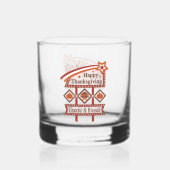 Happy Thanksgiving Dankbaar & Gezegend Retro Teken Whisky Glas (Achterkant)