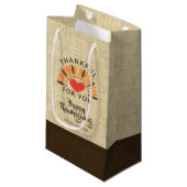 Happy Thanksgiving DANKBAAR VOOR JE Burlap Klein Cadeauzakje (Voorkant Gekanteld)