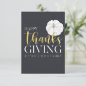 "Happy Thanksgiving" darkblue silvergrey Bedankkaart (Staand voorkant)