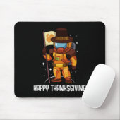 Happy Thanksgiving Day Astronaut Turkije Vlag Herf Muismat (Met muis)