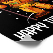 Happy Thanksgiving Day Astronaut Turkije Vlag Herf Poster (Hoek)