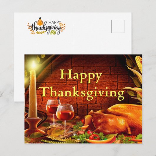 Happy Thanksgiving Day Briefkaart (Voorkant / Achterkant)