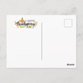 Happy Thanksgiving Day Briefkaart (Achterkant)