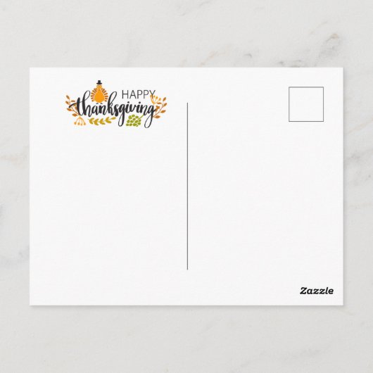 Happy Thanksgiving Day Briefkaart (Achterkant)