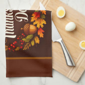 Happy Thanksgiving Day Bruine Keuken Handdoek (Quarter Fold)