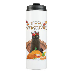 Happy Thanksgiving Day Burmese Cat Gift Funny Turk Thermosbeker