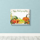 Happy Thanksgiving day Canvas afdrukken (Insitu (Houten vloer))