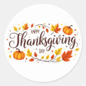 Happy Thanksgiving Day Circle Sticker (Voorkant)