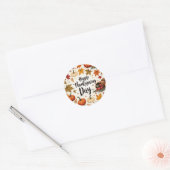 Happy Thanksgiving Day Classic Ronde Stickers (Envelop)