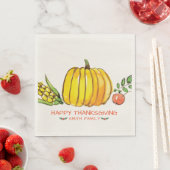 Happy Thanksgiving Day Familie Diner Viering Servet (Insitu)