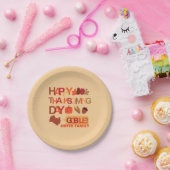 Happy Thanksgiving Day Family Dinner Celebration Papieren Bordje (Feest)