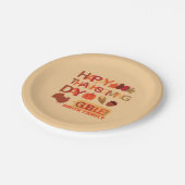 Happy Thanksgiving Day Family Dinner Celebration Papieren Bordje (Gekanteld)