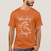 Happy Thanksgiving Day Fancy Typografie Script T-shirt (Voorkant)