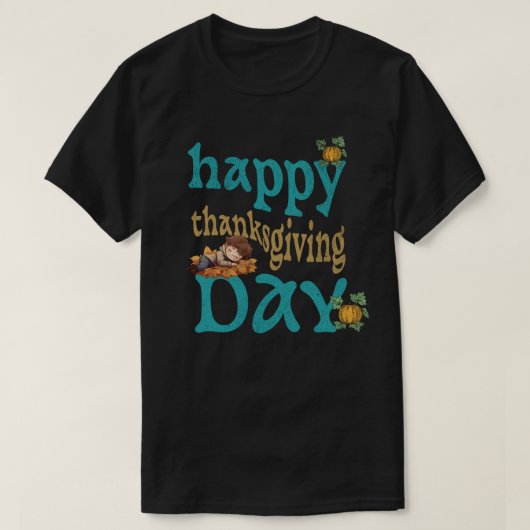 Happy Thanksgiving Day – feestelijk vakantieontwer T-shirt (Design voorkant)