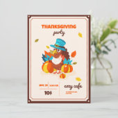 Happy Thanksgiving Day feestuitnodiging Kaart (Staand voorkant)